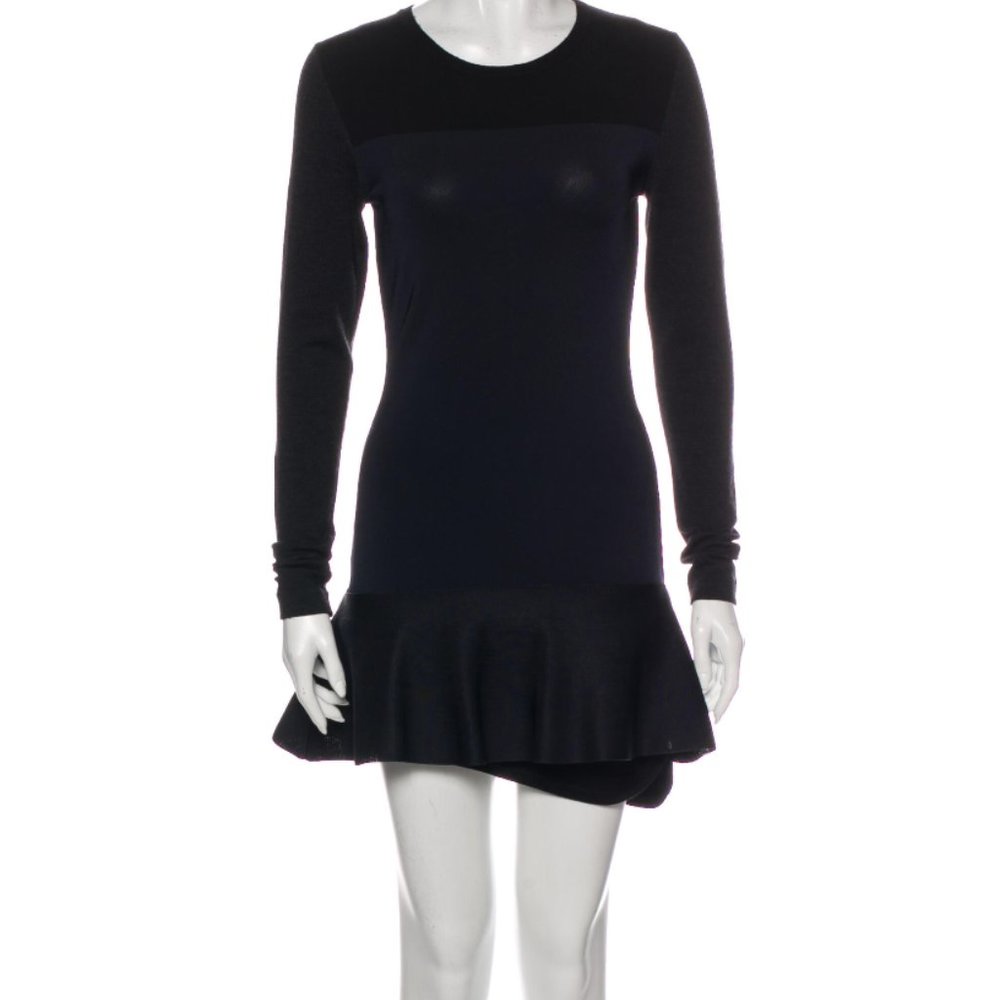 Isabel Marant Mini Ruffle Wool Dress Black Size 6